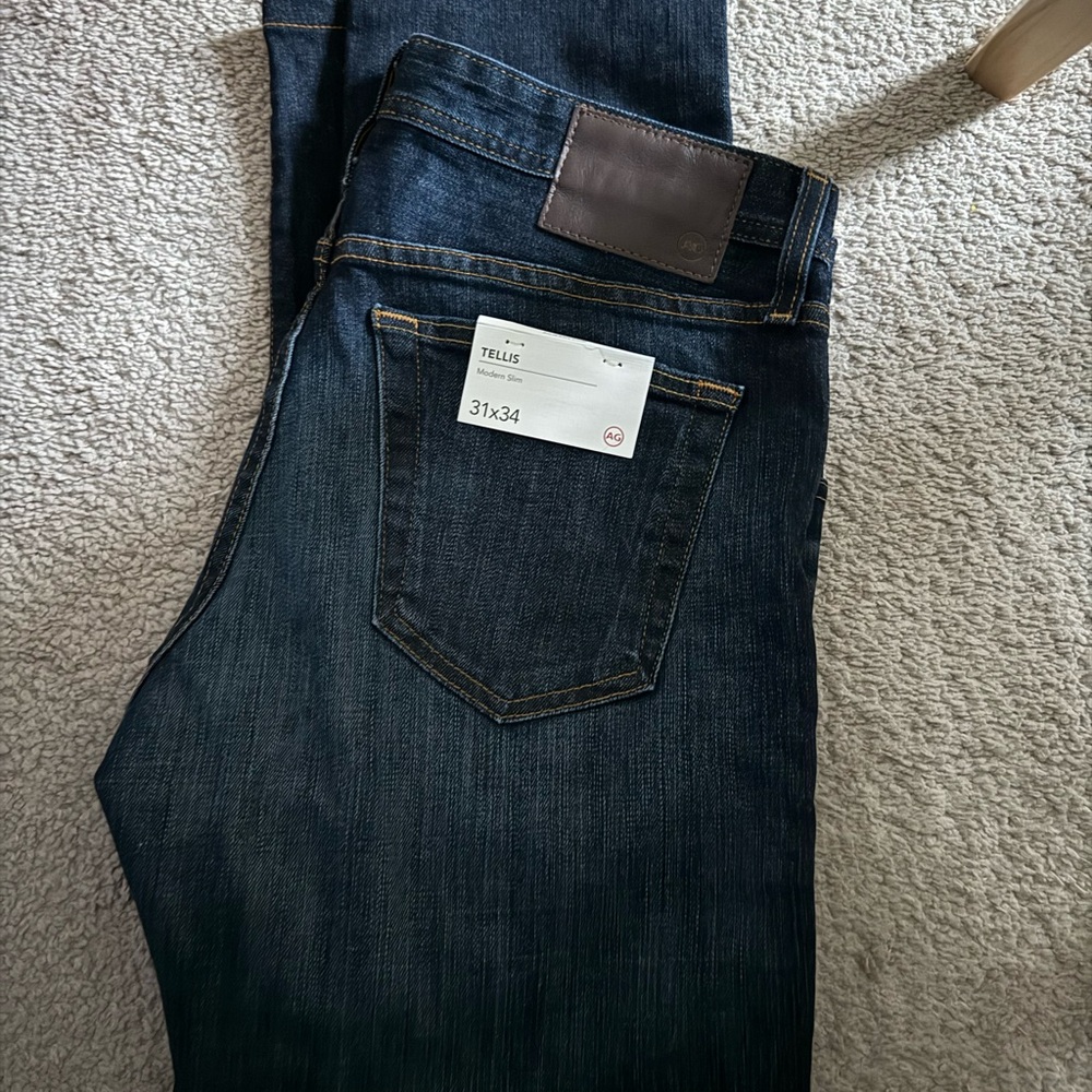 Ag Adriano Goldschmied Blue Slim Jeans with Vintage Wash